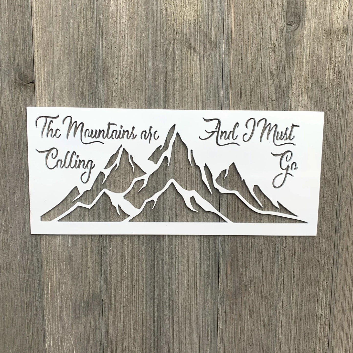 The Mountains Are Calling Metal Sign Cutout Cut Metal Sign Wall Metal Art - 8 inches - metal sign