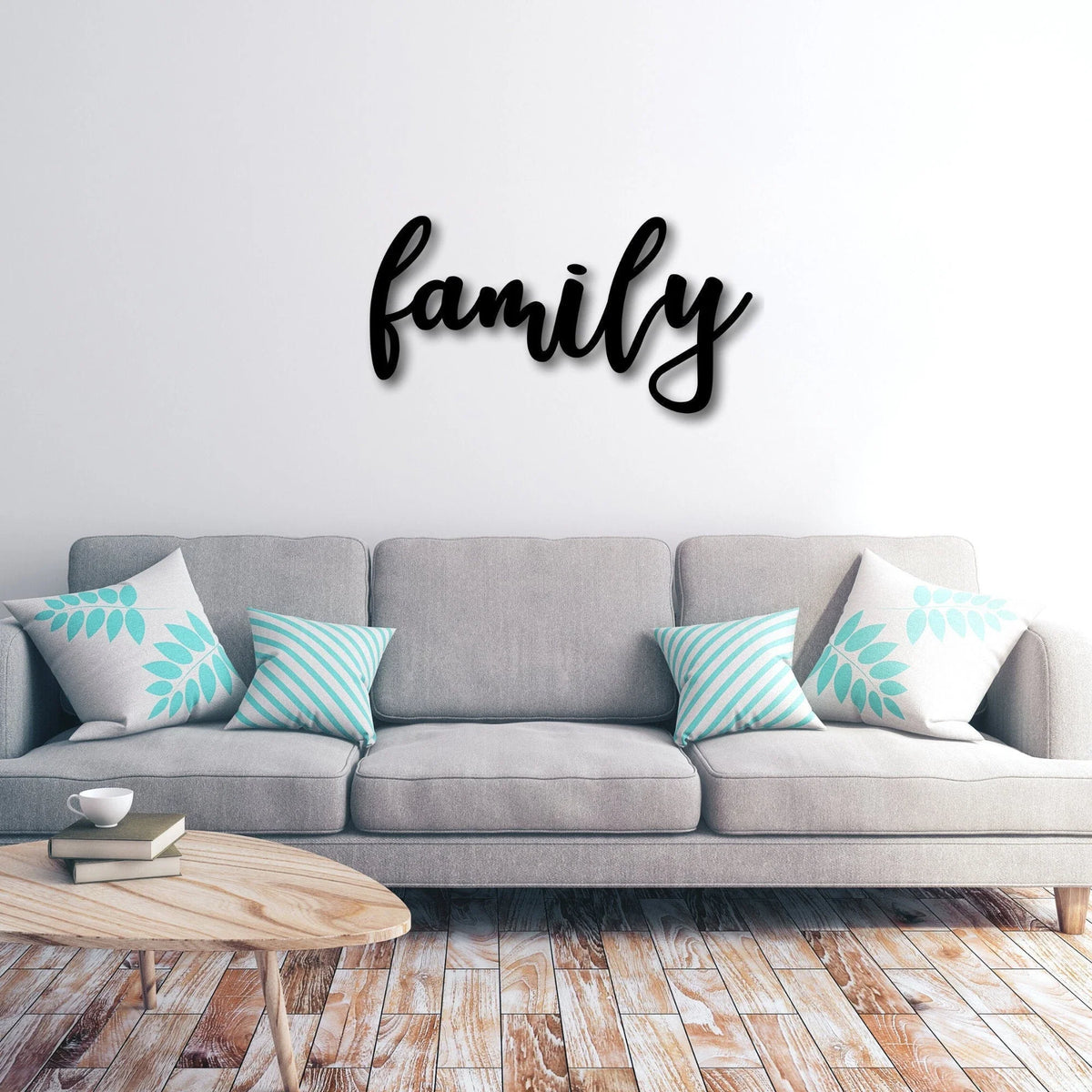 Family Sign Family Wood Sign Family Wall Decor Thanksgiving Decor Family Word Sign Wood Cut Out Family Sign Family & Dining Room Decor - 8 inches - metal sign