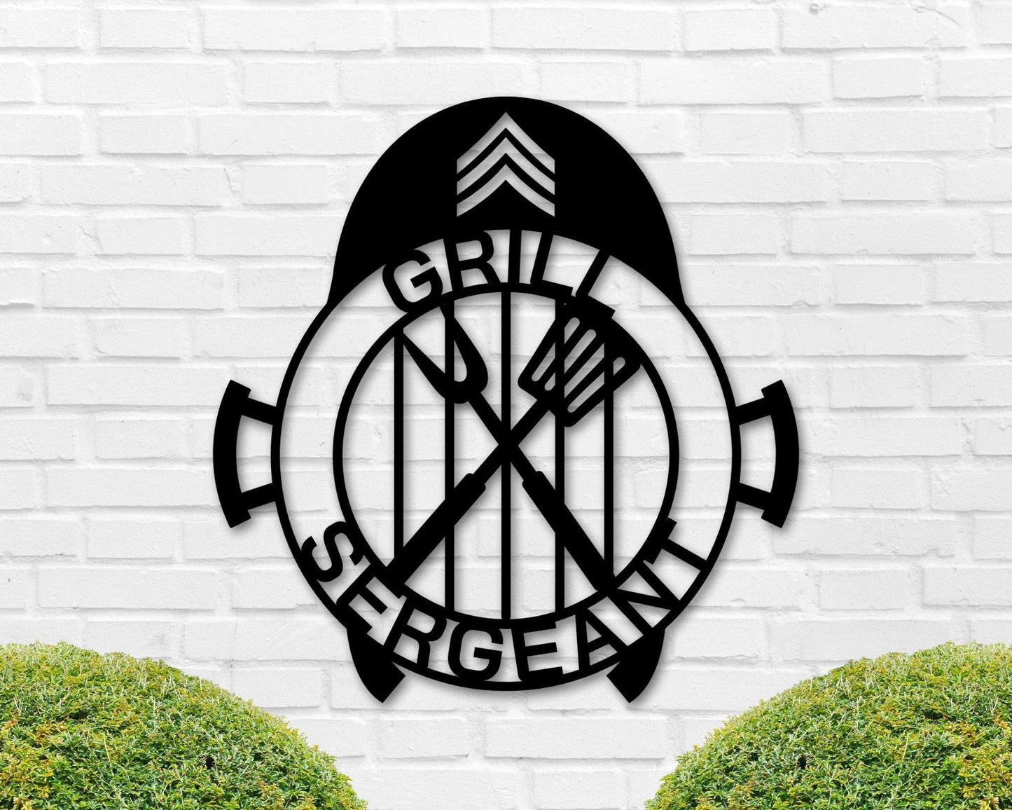 Grill Sergeant Sign Sergeant Sign Gift Drill Sergeant Military Gift Barbecue Sign Metal Bbq Sign Patio Grill Sign Funny Bbq Gift Dad - 8 inches - metal sign