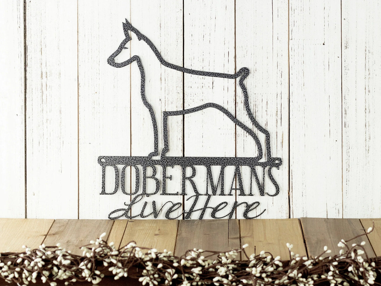 Doberman Metal Signs Beware Of Dog Sign Doberman Pinscher Dog Lover Gift Outdoor Signs Dog Sign Dog Decor - 8 inches - metal sign