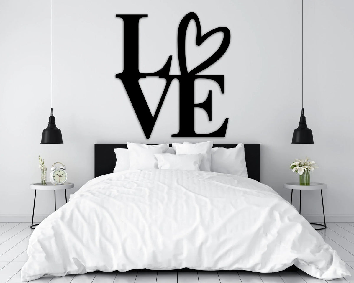 printed Metal Decor Love Metal Sign Love Sign Valentines Day Sign For Family Love Sign Metal - 8 inches - metal sign
