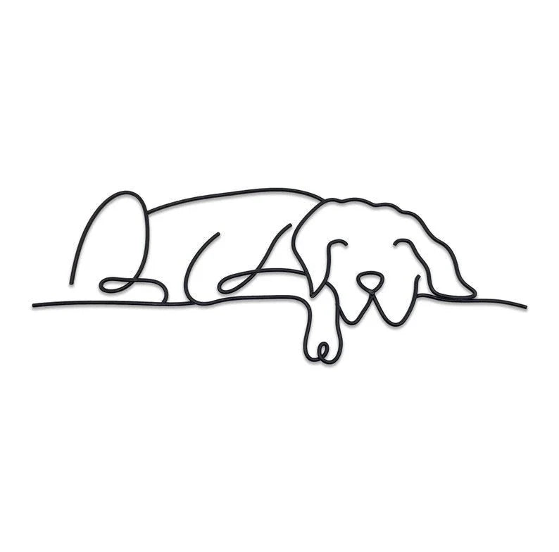 Metal Dog Sleeping Dog Metal Sign Dog Lover - 8 inches - metal sign