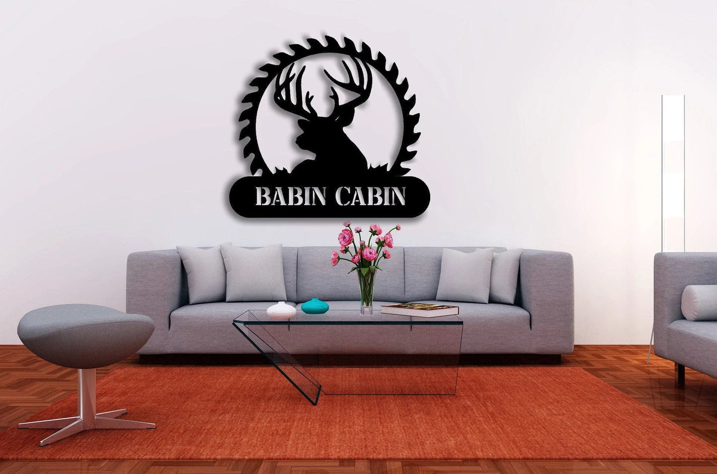 Deer Sign Deer Antler Decor Deer Hunter Gift Deer Camp Sign Christmas Gift For Him Deer Name Metal Sign Fathers Day Gif - 8 inches - metal sign