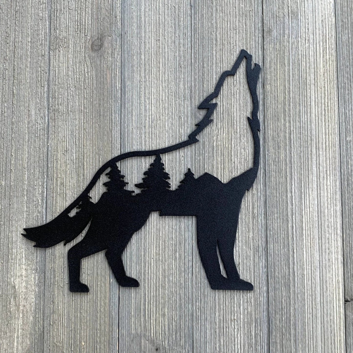 Wolf Body Scene Metal Sign Cutout Cut Metal Sign Wall Metal Art - 8 inches - metal sign