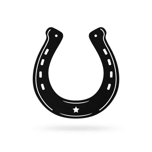Good Luck Horseshoe Cut Metal Sign Metal House Sign - 8 inches - metal sign