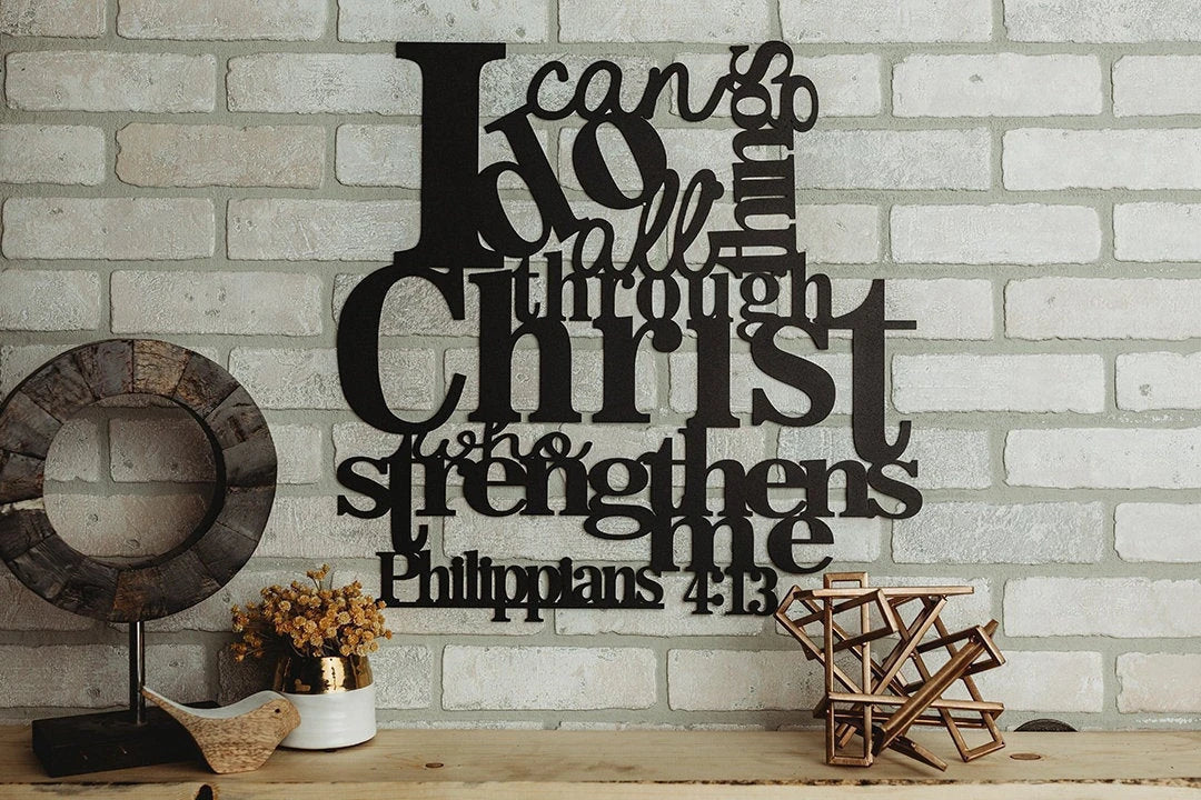 I Can Do All Things Metal Art Verse Wall Decor Cut Metal Sign Wall Metal Art - 8 inches - metal sign