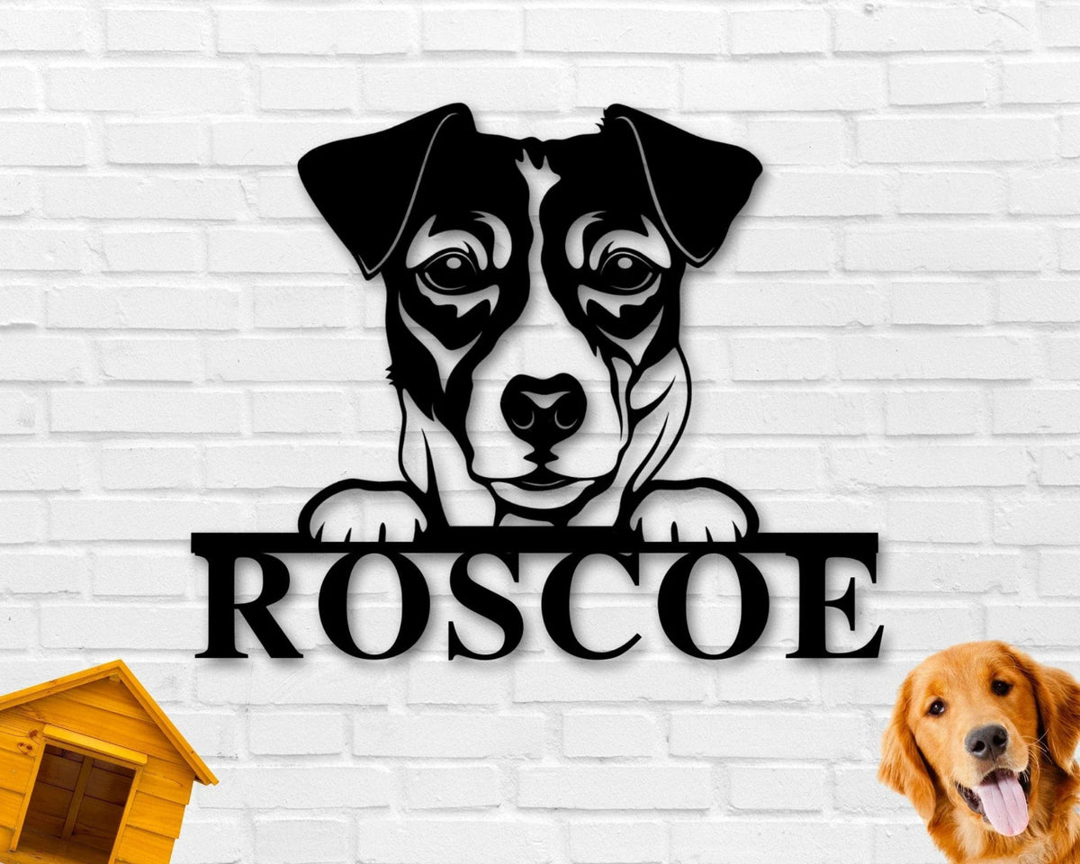 Jack Russell Terrier Dog Sign Jack Russell Terrier Metal Sign Jack Russell Terrier Name Sign Pet Name Sign Dog Lover Sign Gift For Pet - 8 inches - metal sign
