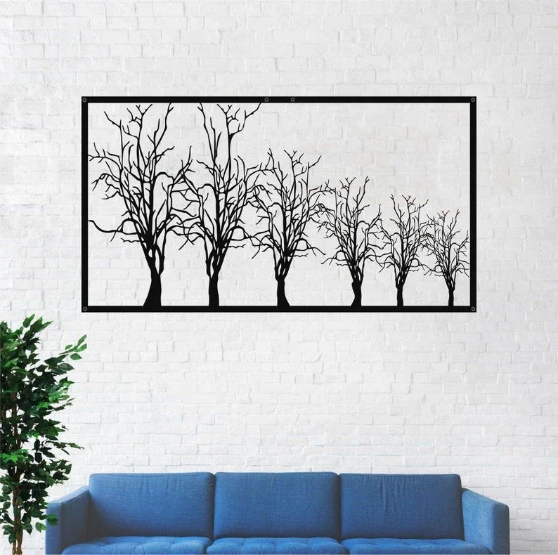Metal Wall Decor Metal Tree Tree Sign Metal Wall Decor Tree Wall Decor Geometric ation Wall Hangings - 8 inches - metal sign