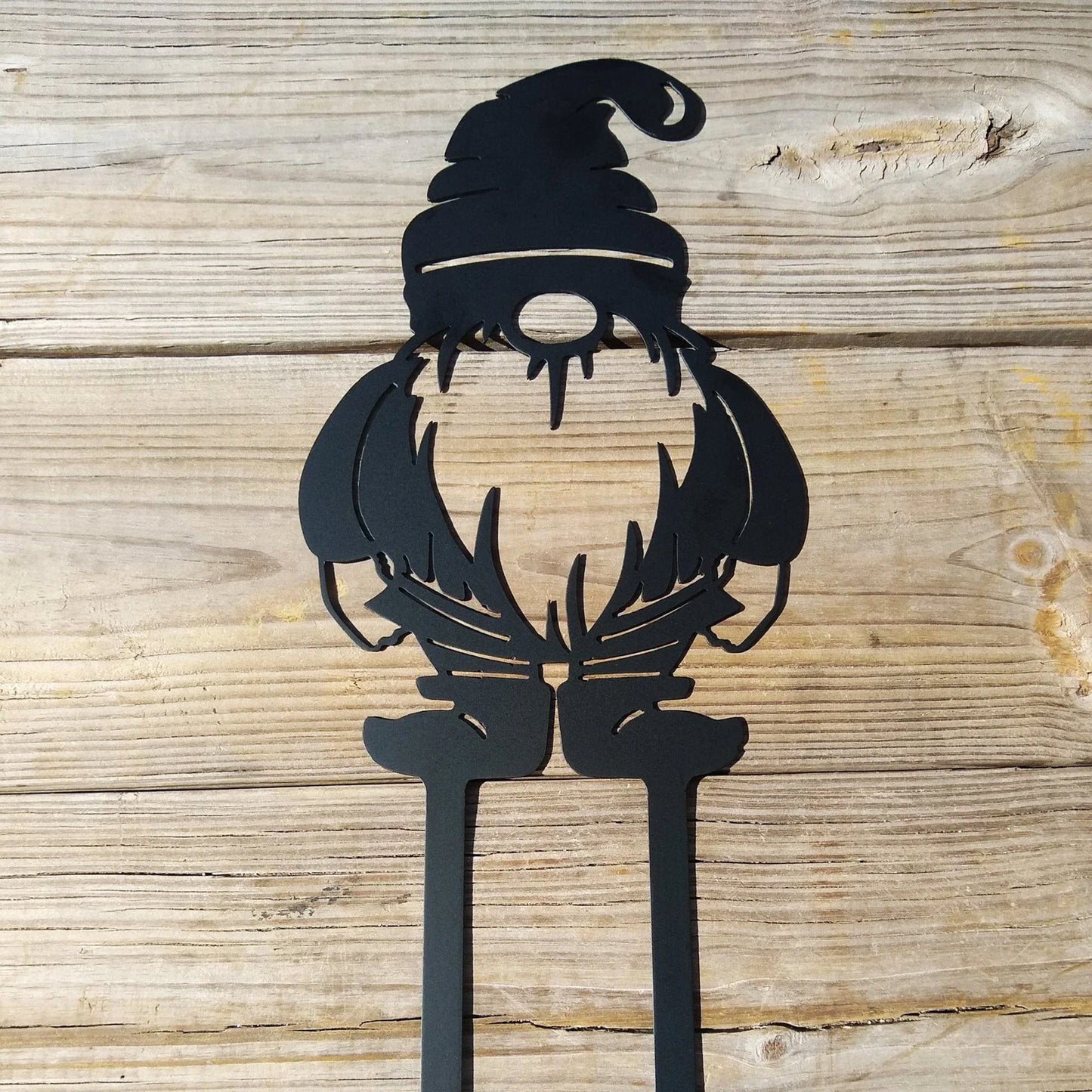 Gnome Metal Garden Sign Medium Cut Metal Sign Wall Metal Art - 8 inches - metal sign