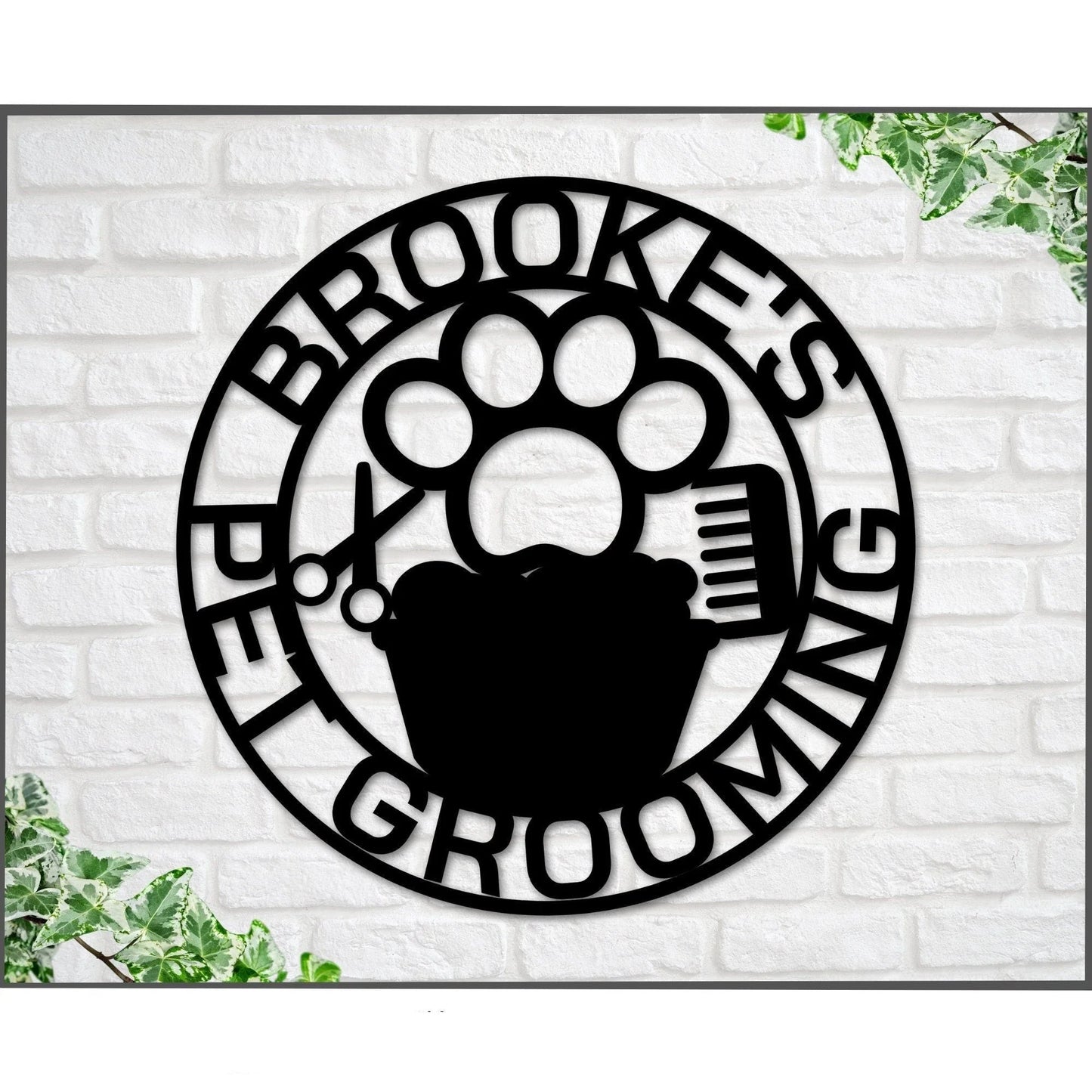 Pet Grooming Sign Pet Groomer Sign Dog Grooming Sign Grooming Business Sign Dog Grooming Service Pet Salon Gift For Pet Owner Business - 8 inches - metal sign