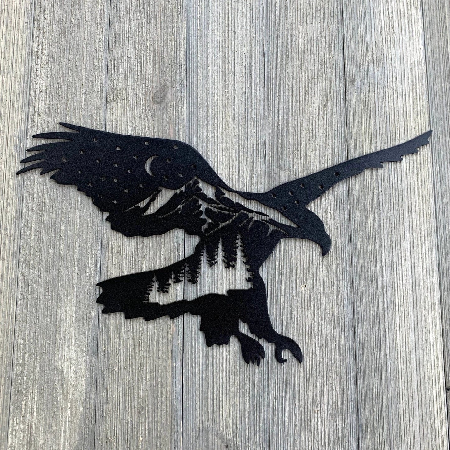 Eagle Mountain Scene Metal Sign Cutout Cut Metal Sign Wall Metal Art - 8 inches - metal sign