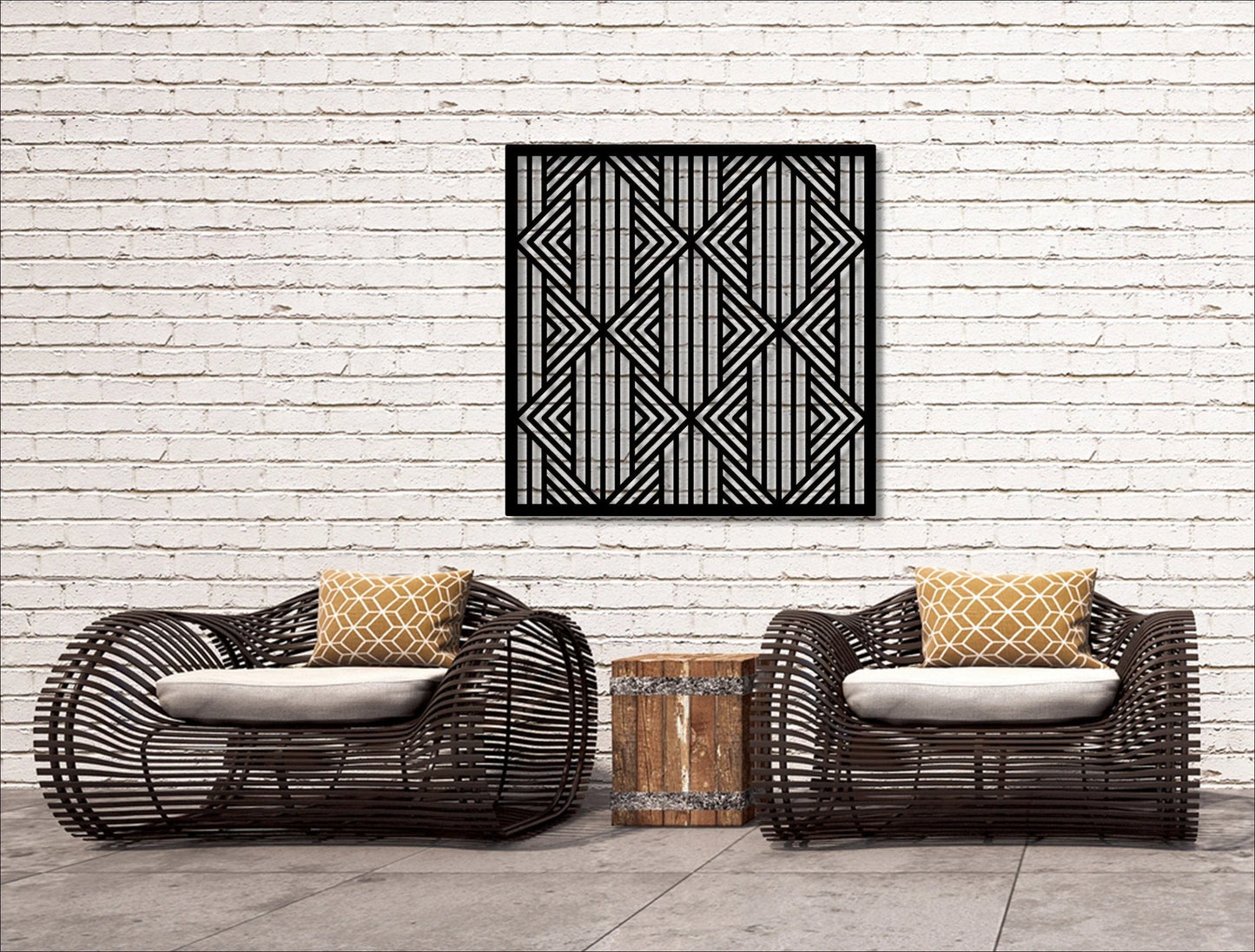 Metal Minimilist Decorative Panel Fence Privacy Screen Steel Panel Outdoor Or Indoor Dp14 - 8 inches - metal sign