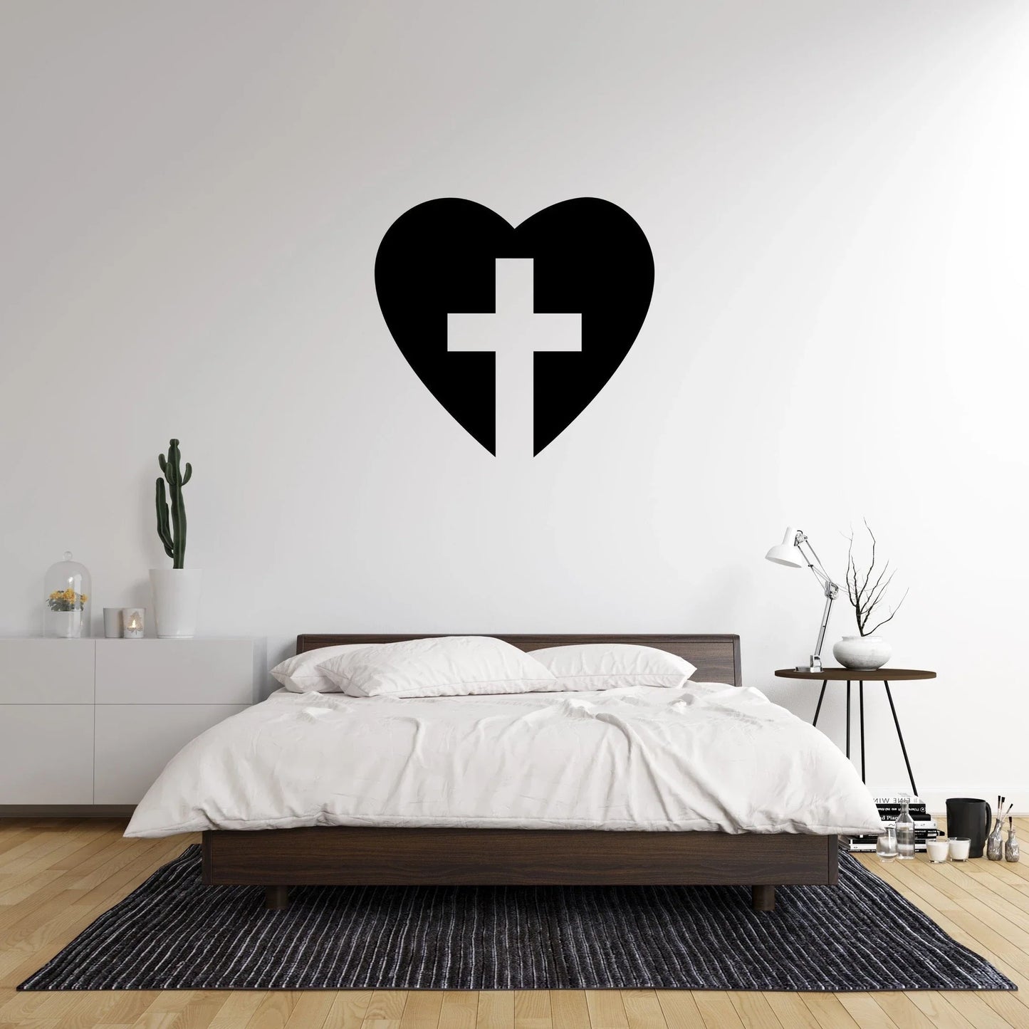 Faith Heart Metal Heart With Cross Sign Symbolizing Love And Faith Entryway Decor Bathroom Wall Decor Living Room Decor Mothers Day - 8 inches - metal sign