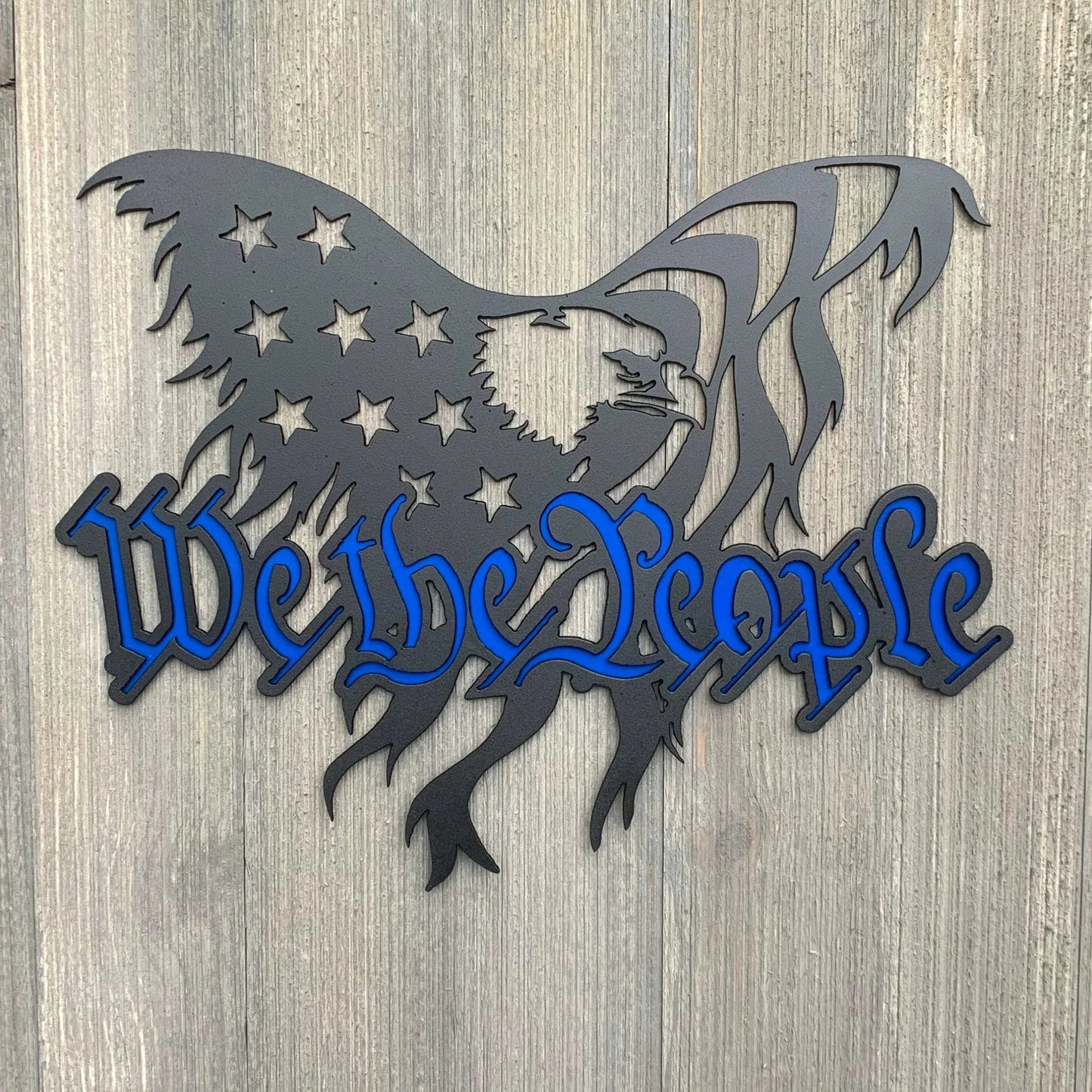 We The People Eagle Metal Sign Cutout Cut Metal Sign Wall Metal Art - 8 inches - metal sign