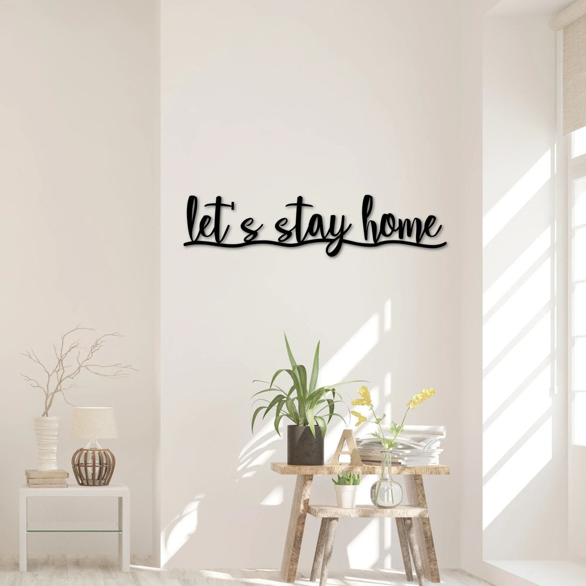 Let's Stay Home Metal Sign Let's Stay Home Sign Wall Decor Housewarming Gift Steel Sign Metal Words For - metal sign