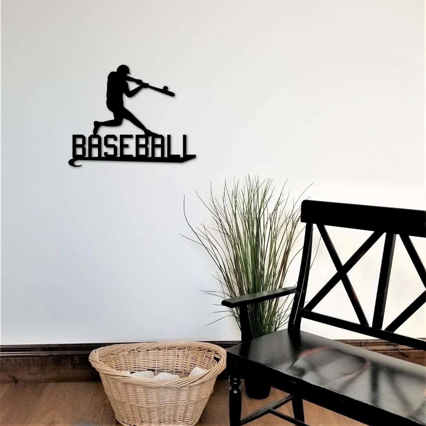 Baseball Sign Baseball Player Bedroom Decor Kids Room Metal Sports Sign Gift For Son Grandson Husband Or Boyfriend - 8 inches - metal sign