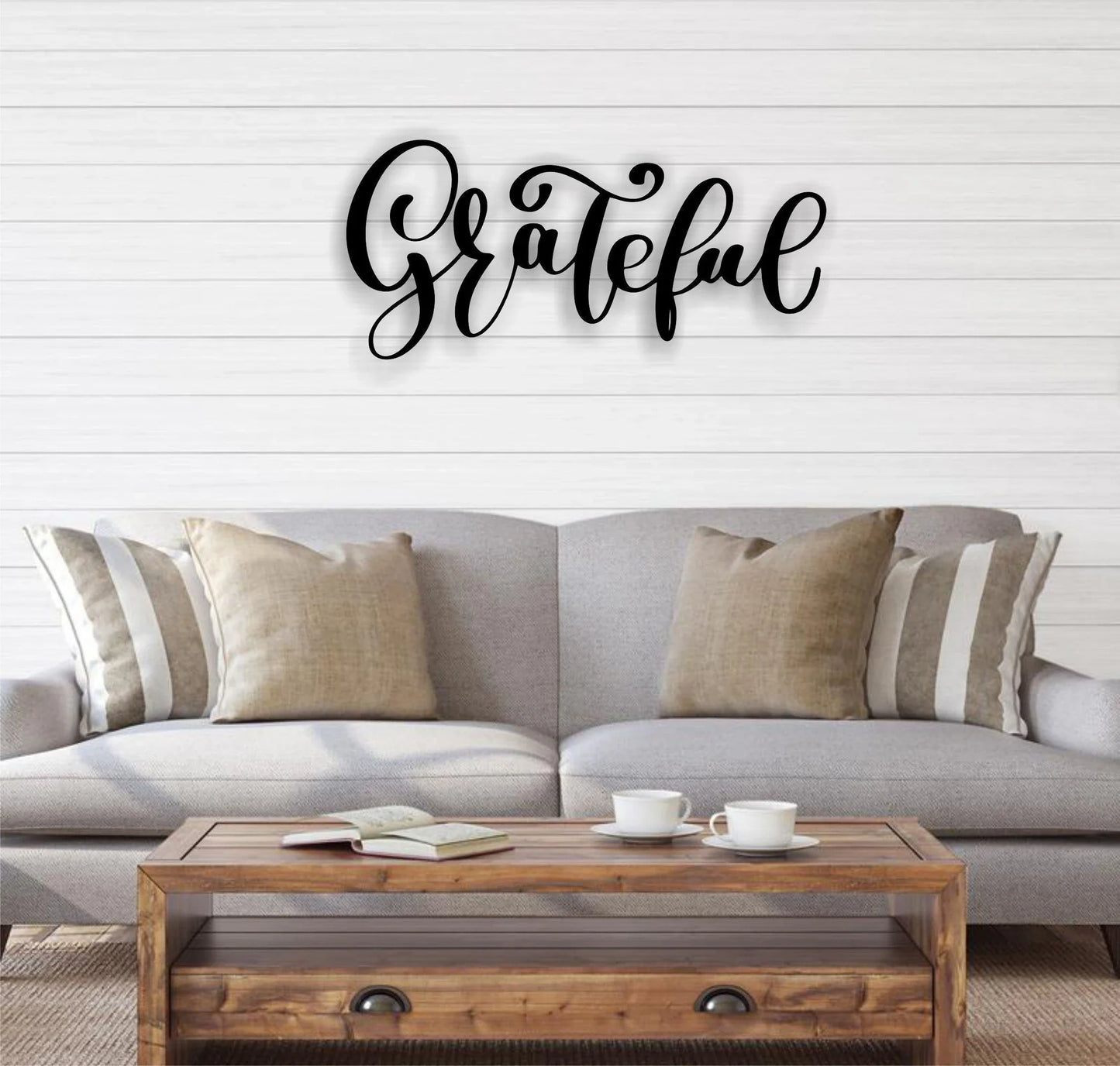 Grateful Metal Wall Sign Entryway Decor Bathroom Wall Decor Living Room Decor Kitchen Decor Thanksgiving - 8 inches - metal sign