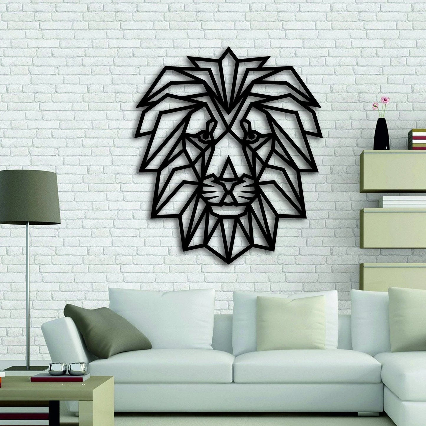 Metal Wall Decor Metal Lion Head Decor Animal Art Wall Hanging Home Living Room Interior Decoration Lion Head Sign - 8 inches - metal sign
