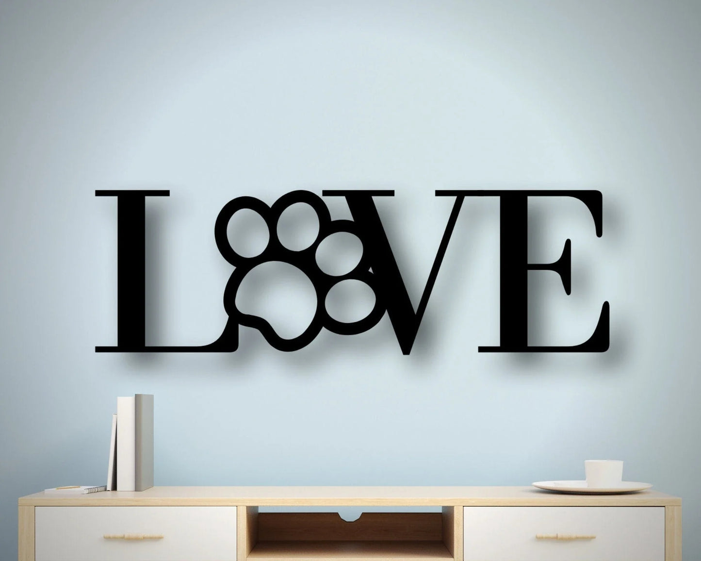 Metal Dog Love Sign Dog Lovers Metal Dog Dog Metal Wall Hanging Dog Sign Metal Sign Pet Sign - 8 inches - metal sign