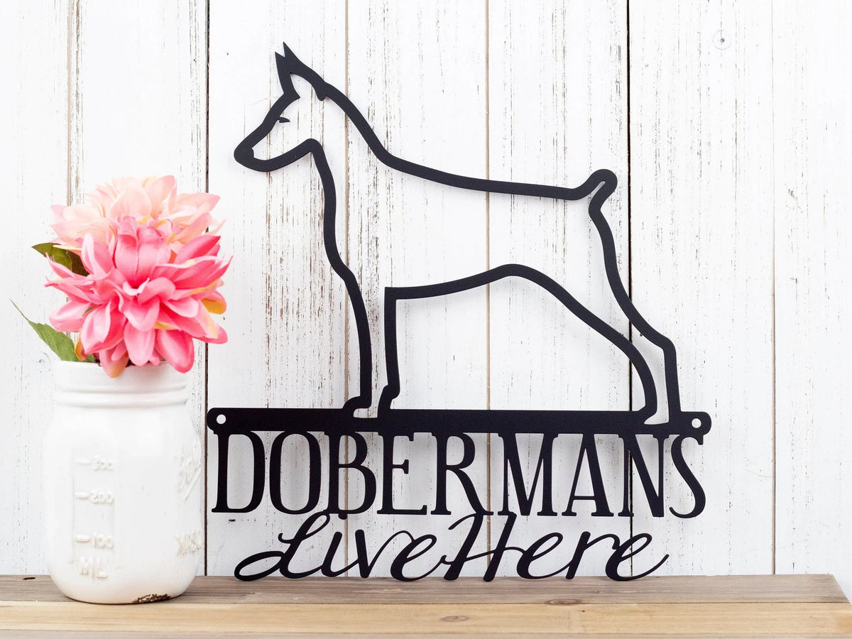 Doberman Doberman Pinscher Metal Sign Dog Sign Outdoor Sign Doberman Sign Pinscher Wall Hanging Wall Art - 8 inches - metal sign