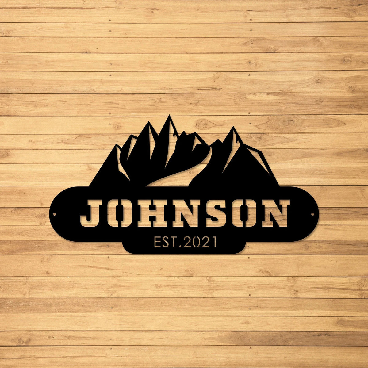 Metal Sign Metal Letter Sign Cabin Family Name Sign Family Sign Mountains Last Name Sign - 8 inches - metal sign