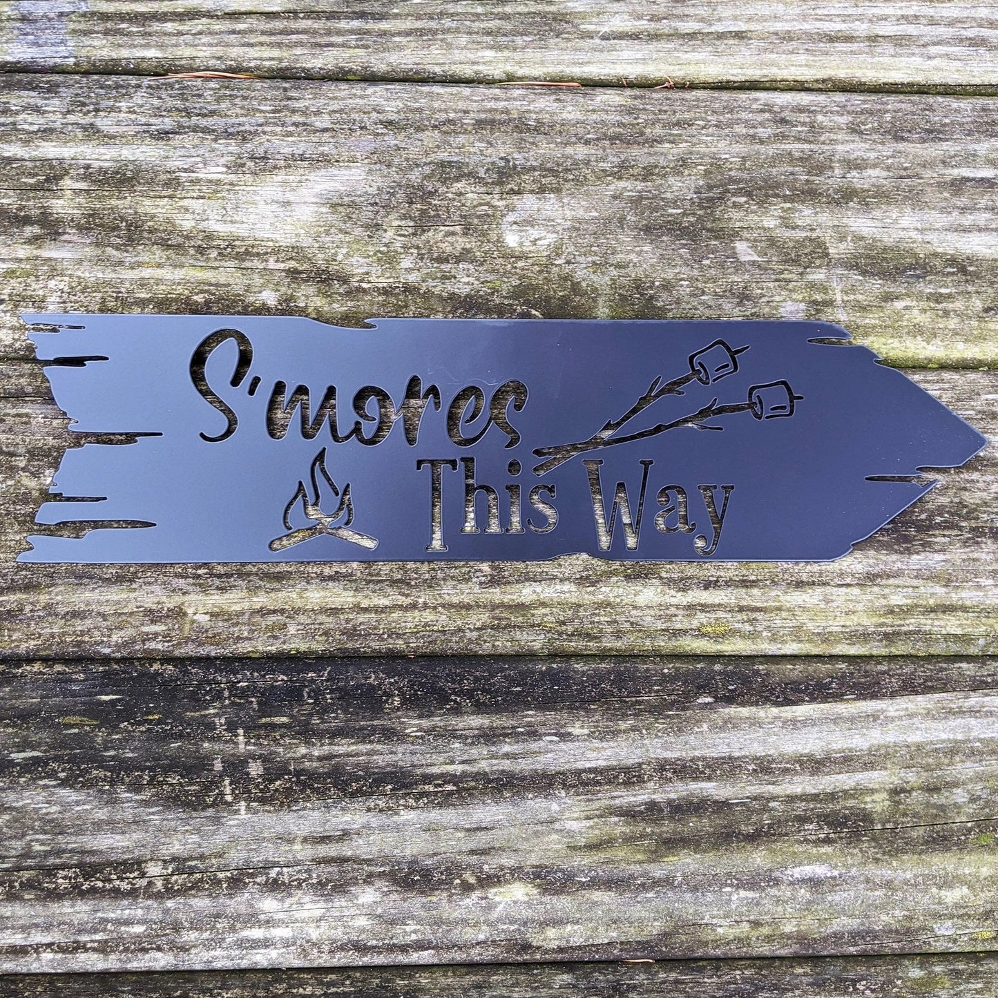 S'mores This Way Metal Wall Sign Camping Sign Camper Decoration Rv Trailer Camper Gift - metal sign