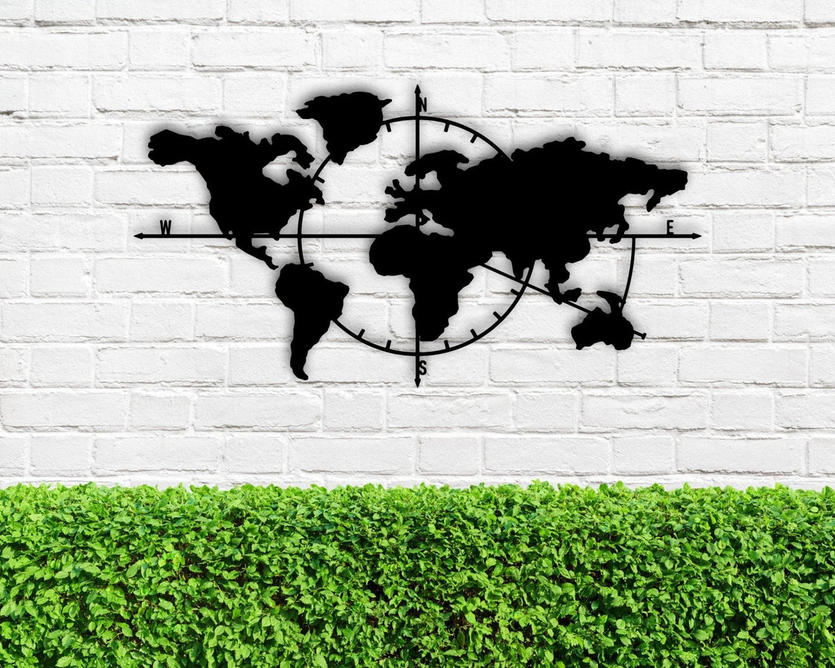 Liv Carte Du Monde Metallique Metal Wall Decor Metall Verldskarta World Map Interior Welltkarte Metalen Wereldkaart - 8 inches - metal sign