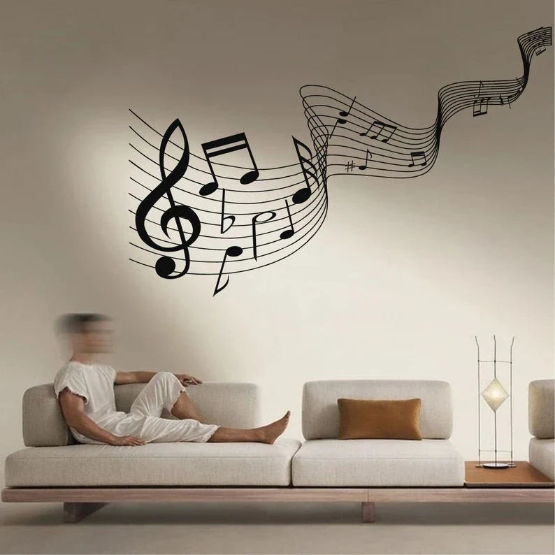 Metal Wall Decor Music Time Music Notes Music Decor Living Room Decoration Wall Hangings Music Lover Gift - 8 inches - metal sign