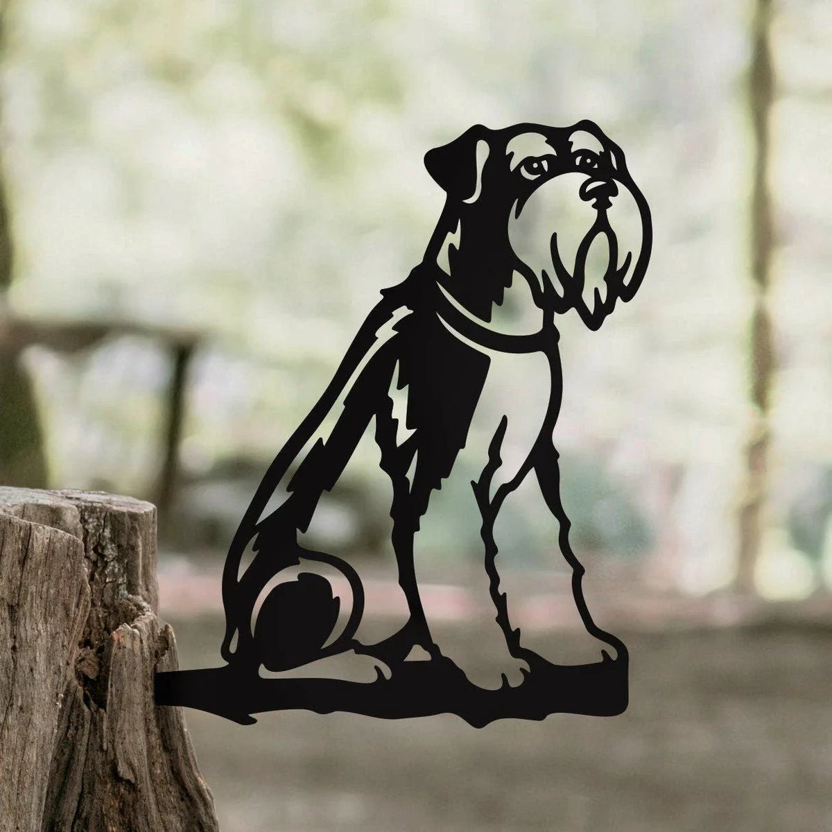 Schnauzer Puppy Love Metal Art Garden Signs Cut Metal Sign Metal House Sign - 8 inches - metal sign