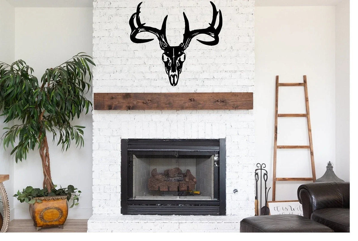 Deer Skull Metal Sign Cutout Cut Metal Sign Wall Metal Art - 8 inches - metal sign