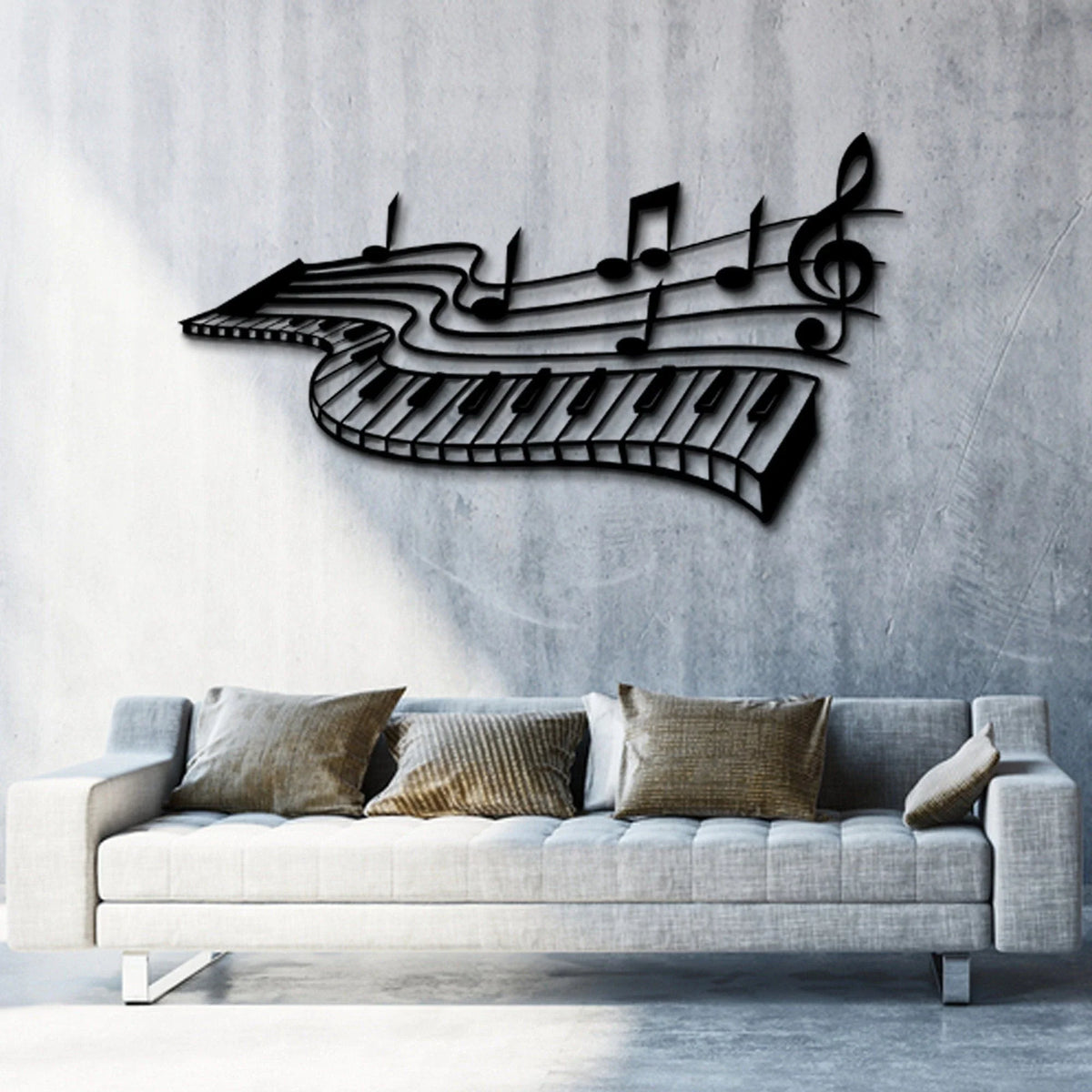 Music Notes Women Days Gift Metal Wall Decor Music Time Music Decor Living Room Decoration Wall Hangings Music Gift - 8 inches - metal sign