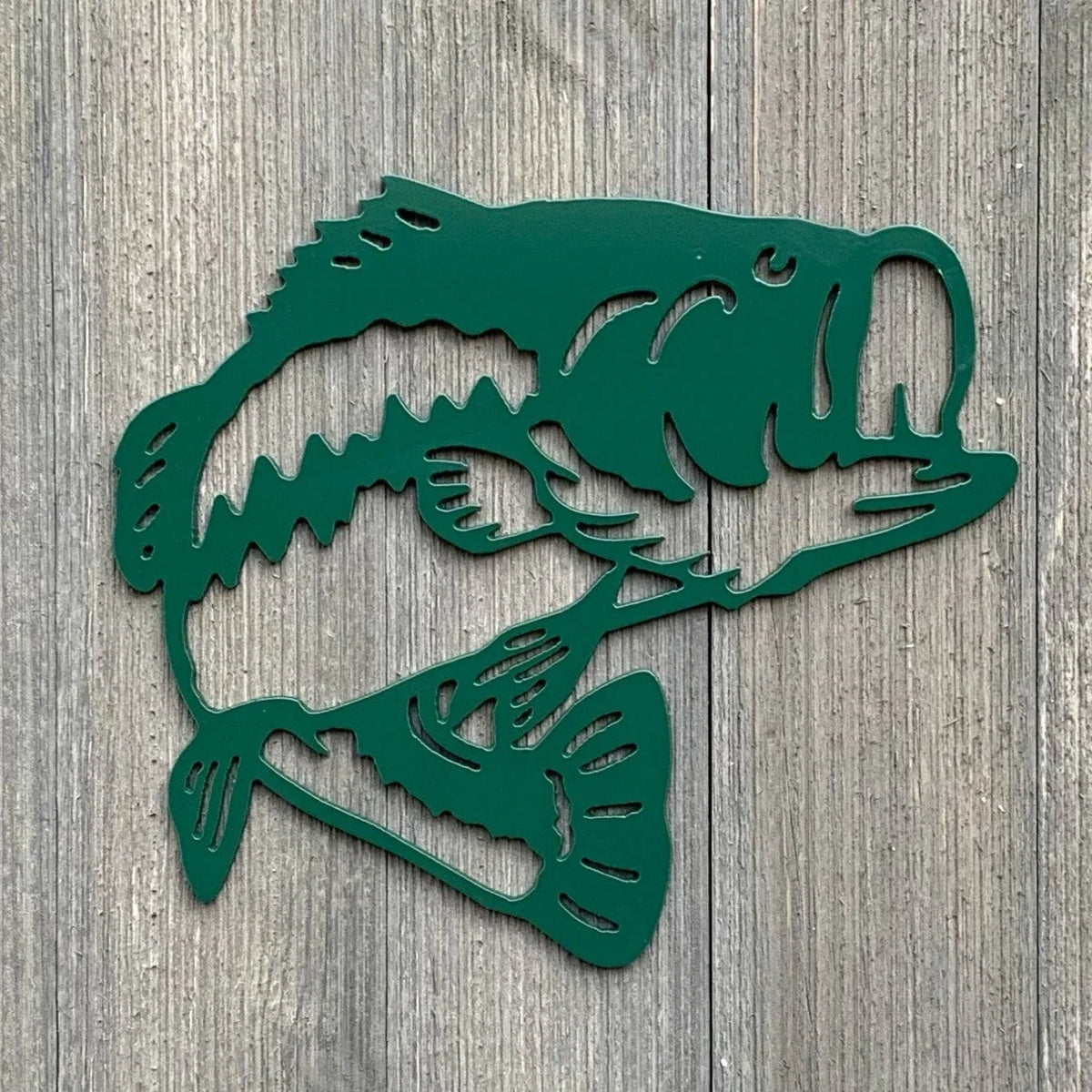 Bass Jumping Metal Sign Cutout Cut Metal Sign Wall Metal Art - 8 inches - metal sign