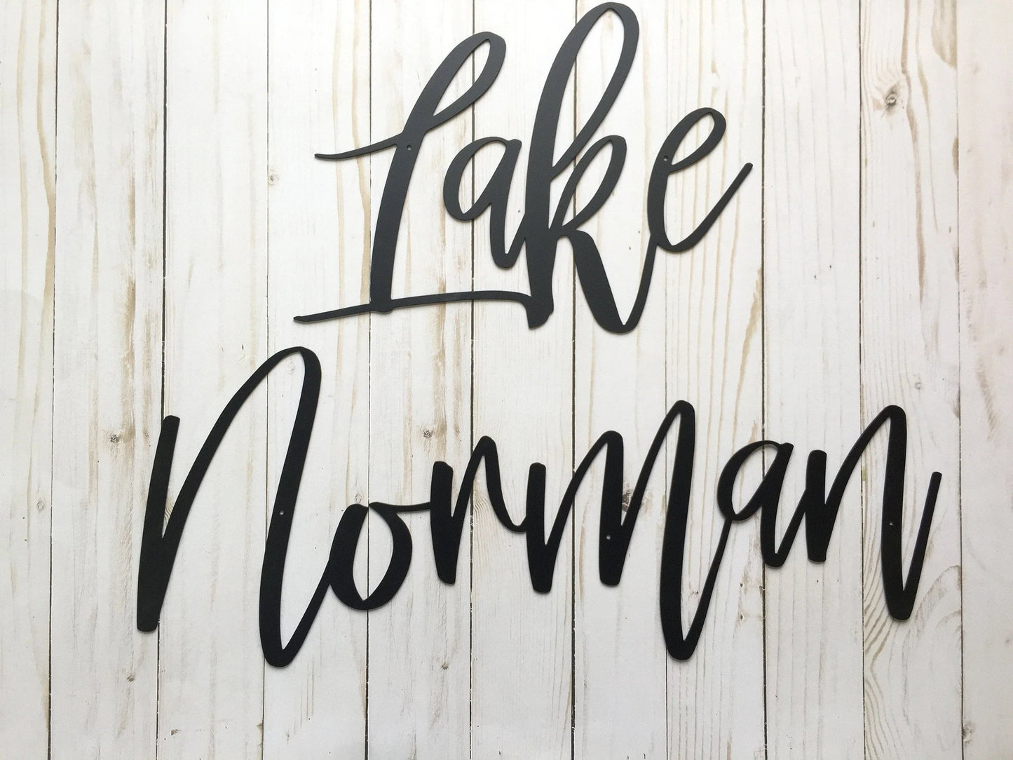 Lake Norman Metal Sign Lake House Decor Housewarming Gift Metal Words Lake Norman Sign - 8 inches - metal sign