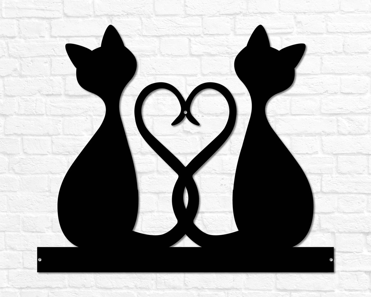 Cat Metal Cat Gifts For Cat Lover Gift Women Cat Sign For A Home Cat Decor Metal Cat Gift Metal Cat Sign Cat Heart Metal Cat Decor - 8 inches - metal sign