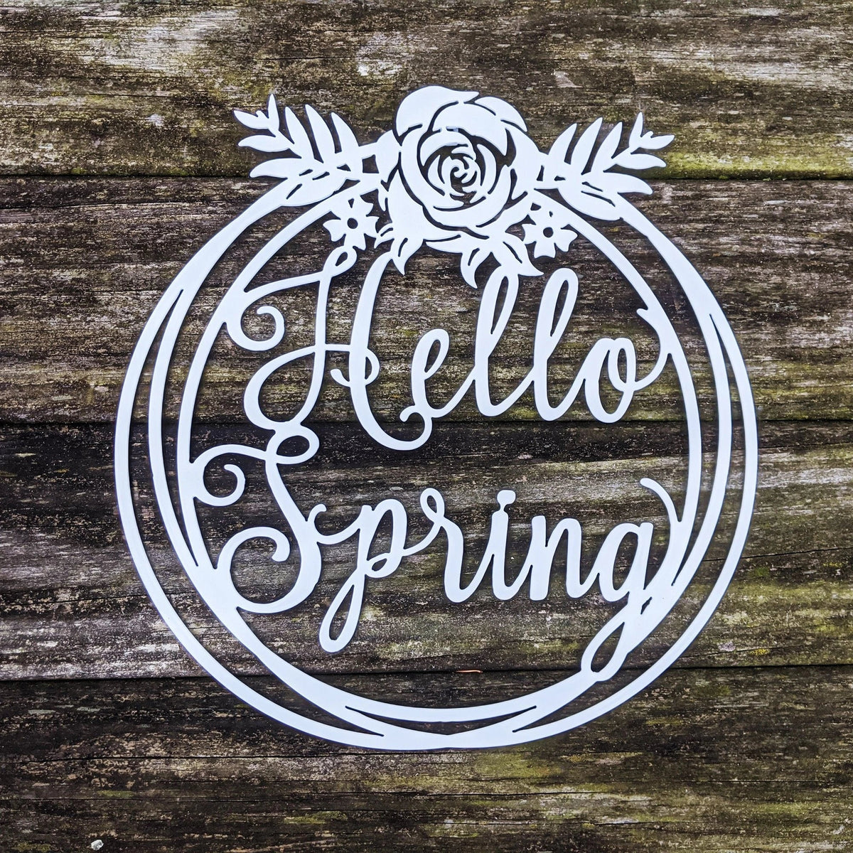 Hello Spring Sign Seasonal Wall Decor - 8 inches - metal sign