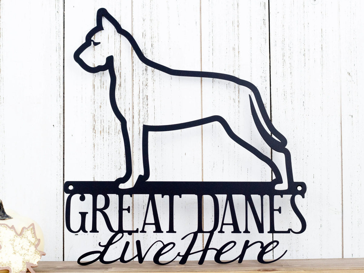 Great Dane Metal Sign Outdoor Sign Dog Sign Pet Metal Wall Decor Wall Hanging Dog Decor Gift - 8 inches - metal sign