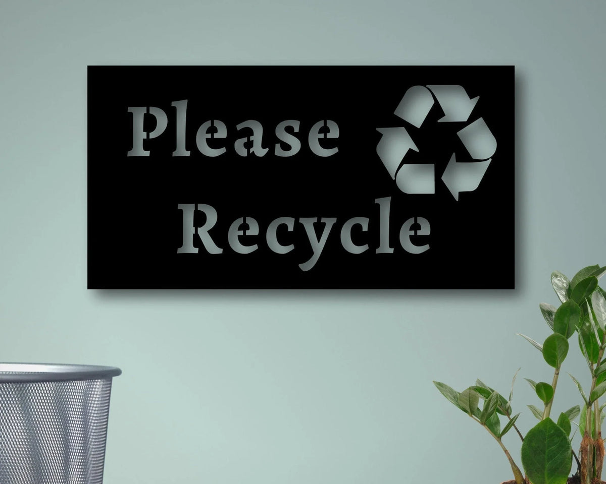 Please Recycle Metal Sign Metal Please Recycle Sign Office Sign Metal Wall Decor For Living Room Metal Recycle Sign - 8 inches - metal sign