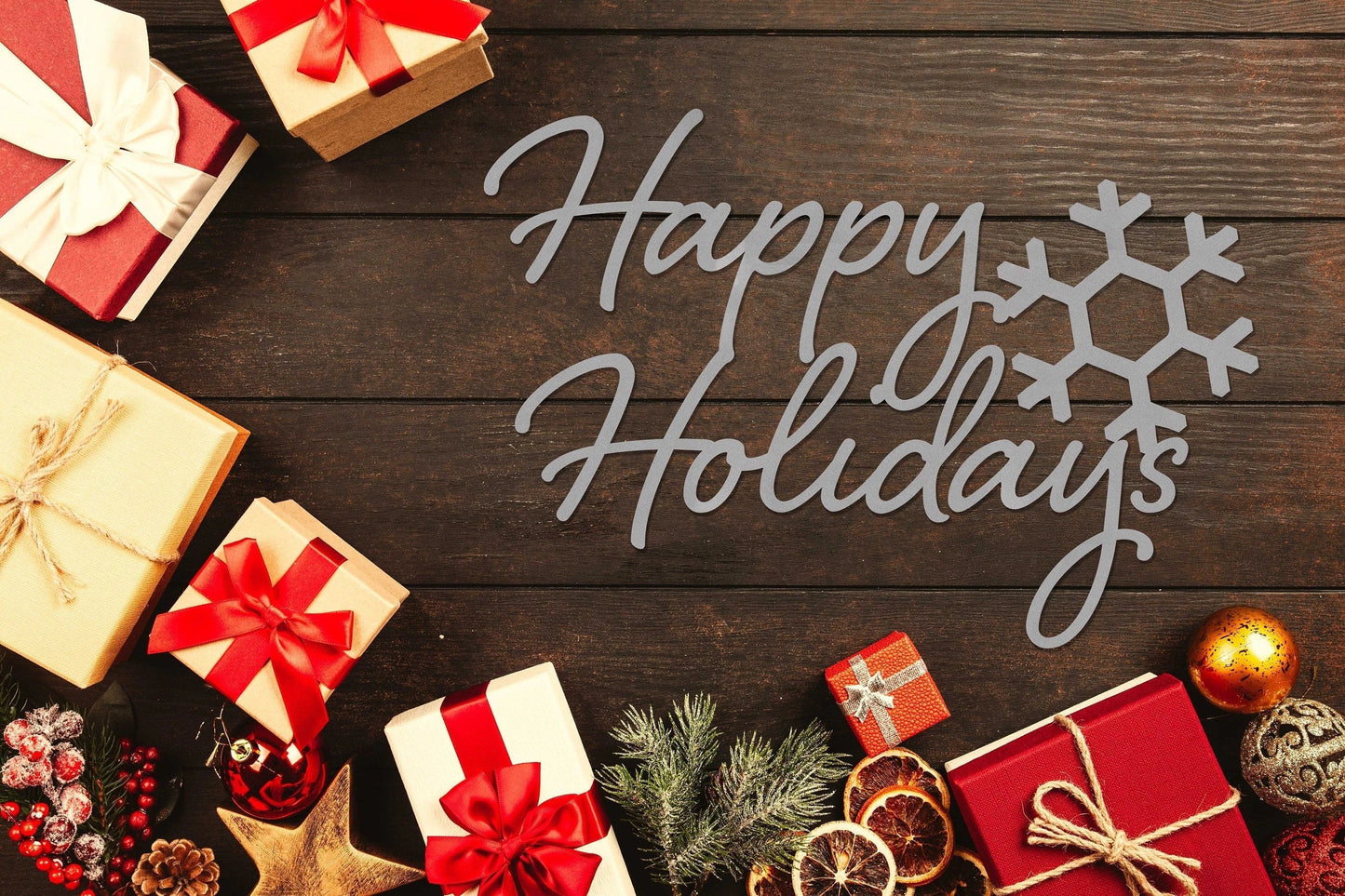 Happy Holidays Happy Holidays Metal Sign Metal Sign Holiday Signs Christmas Signs Holiday Decor Metal Sign - 8 inches - metal sign
