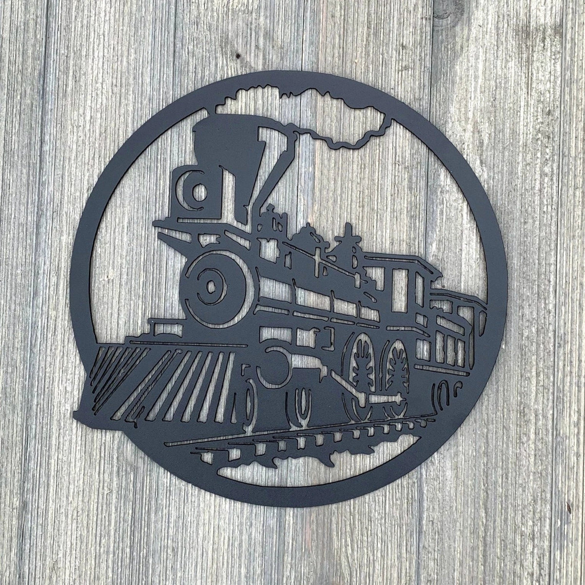 Train Metal Sign Cutout Cut Metal Sign Wall Metal Art - 8 inches - metal sign