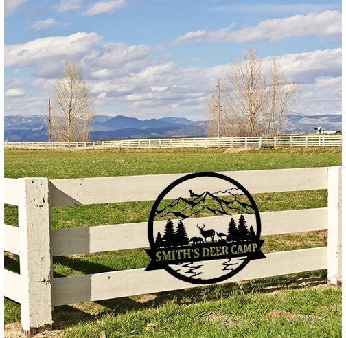 Wildlife Scenery Name Plate Circular Cut Metal Sign Wall Decor Metal Sign Metal Art - 8 inches - metal sign