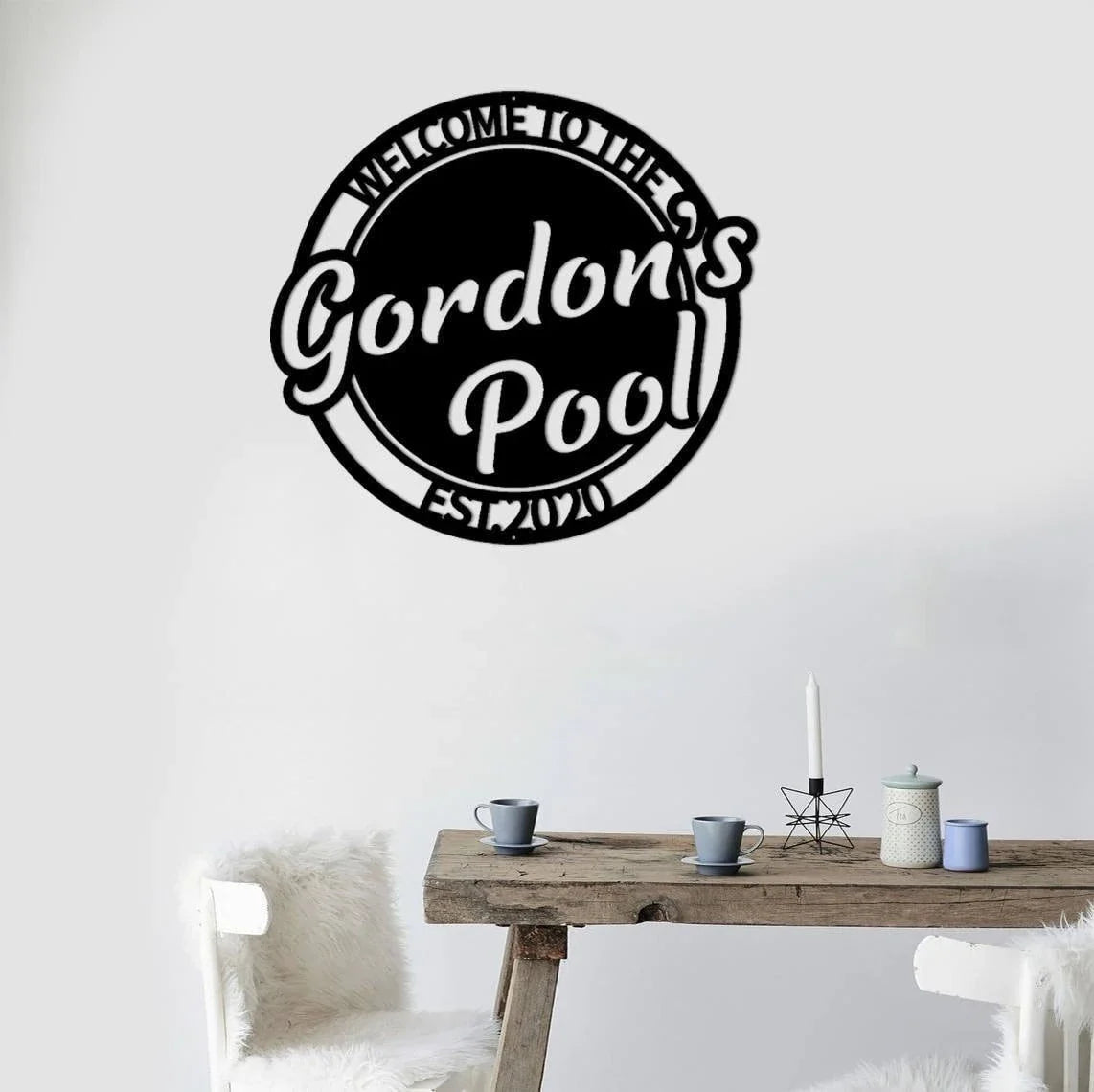 Family Pool Metal Sign Welcome To The Pool With Established Date Metal Sign Metal Swimming Pool Sign Pool Bar Sign Pool Sign - 8 inches - metal sign