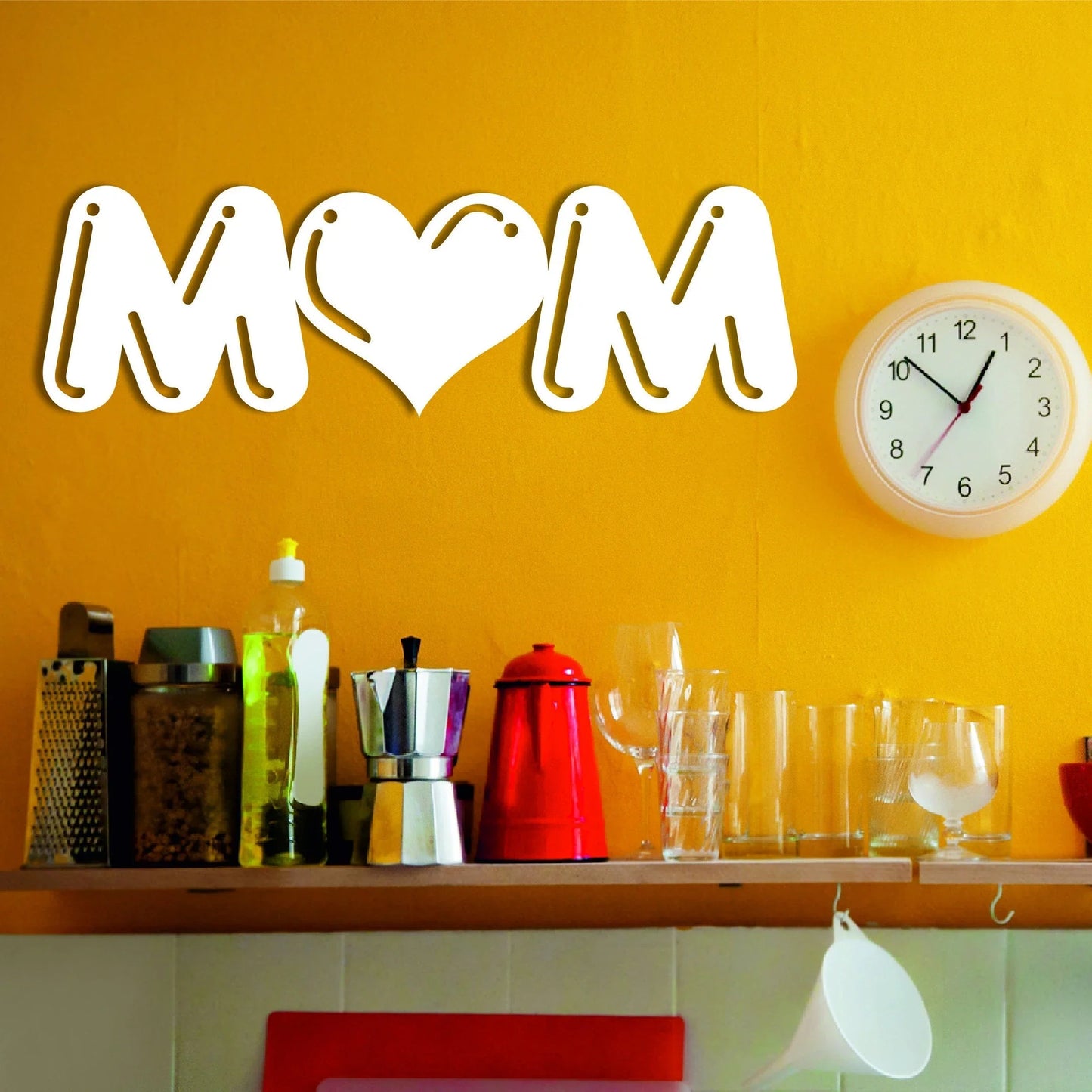 Mom Metal Wall Decor Gift For Mom Housewarming Gift Metal Wall Decoration - 8 inches - metal sign