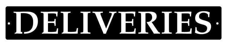 Metal Deliveries Sign Metal House Sign - 8 inches - metal sign