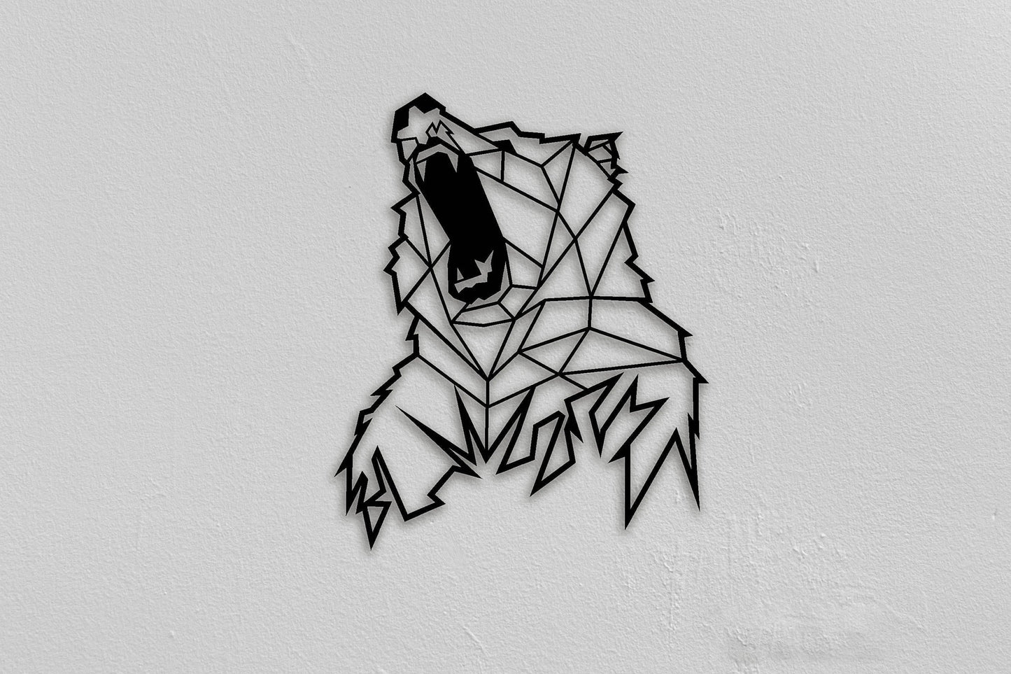 Grizzly Bear Animal Christmas Gifts Living Room Wall Decor Bedroom Wall Decor Metal Wall Hanging Gifts For Him - 8 inches - metal sign