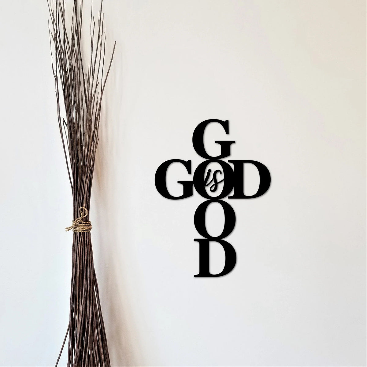 God Is Good Sign Metal Cross Sign Religious For Christians Living Room Decor Christian Gift Idea For Her Metal Decor - 8 inches - metal sign