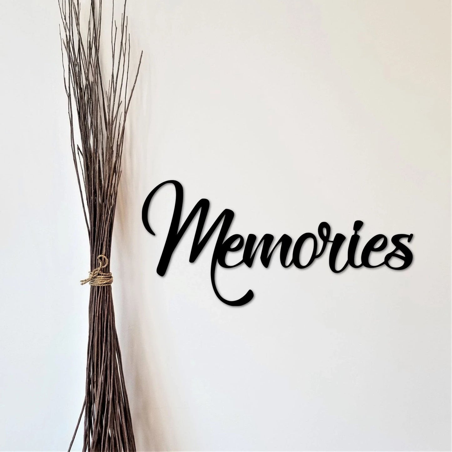 Memories Sign Metal Word Art Picture Wall Decor Travel Gifts Memories Metal Sign Steel Script Word Gallery Wall Decor - 8 inches - metal sign
