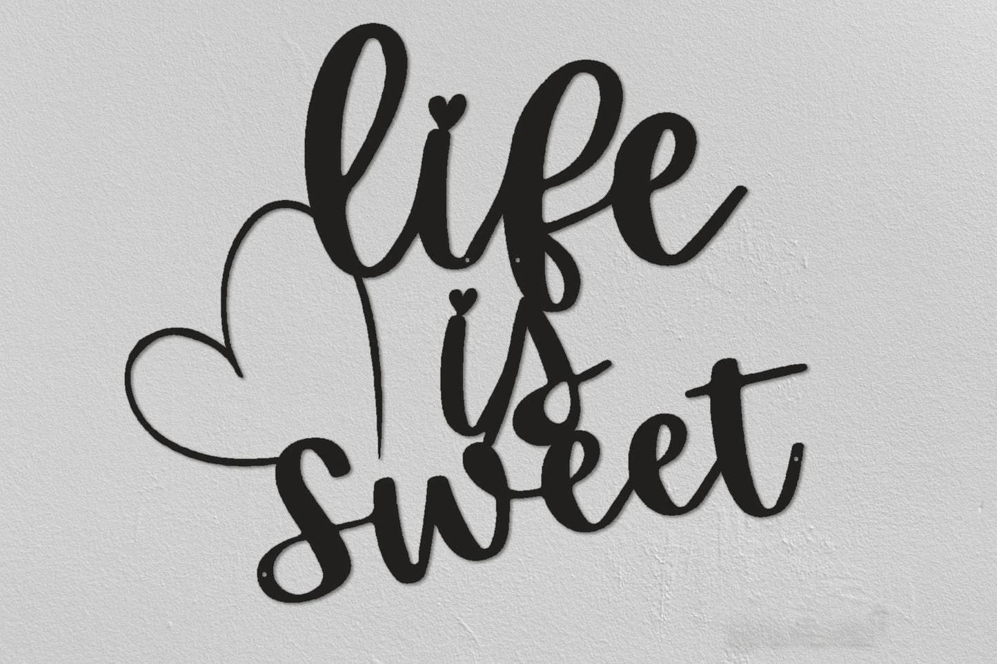 Life Is Sweet Sign living Room Wall Decor Bedroom Wall Decor Metal Wall Hanging - 8 inches - metal sign