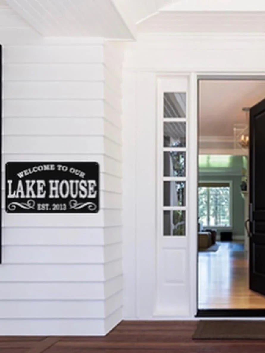 Welcome To Our Lake House Sign Cut Metal Sign Wall Decor Metal Sign Metal Art - 8 inches - metal sign