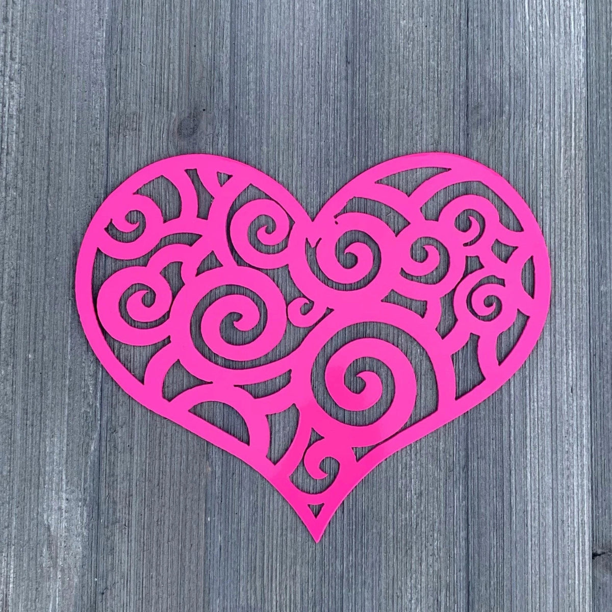 Scroll Heart Metal Sign Cutout Cut Metal Sign Wall Metal Art - 8 inches - metal sign