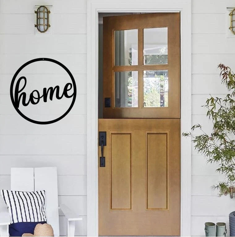 Home Home Circular Wall Decor Metal Wall Decor Home Wall Decor Words - 8 inches - metal sign